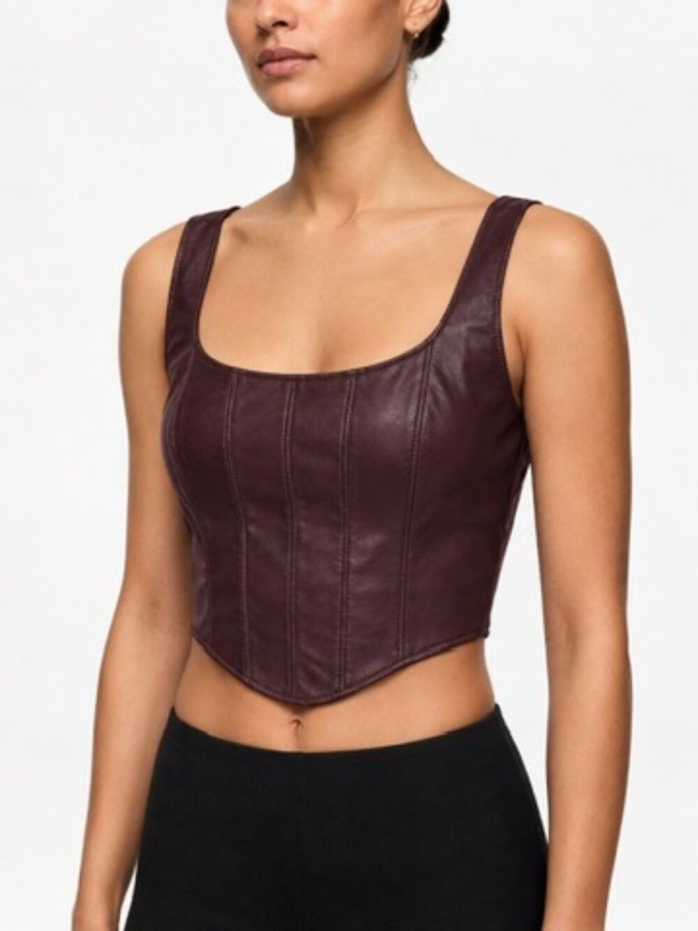 Peter Som Collective X Rent The Runway Size 10 Faux Leather Corset Top
